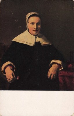 A Woman Holding a Pink by Rembrandt - National Gallery of Art - Postcard