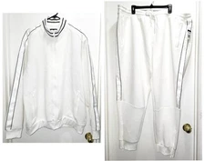 Sean John White Tracksuit Jacket Size 3XL & Pants Size 4XL SEE ALL PHOTOS & DESC