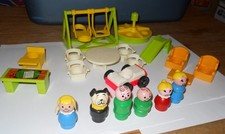 Vintage Fisher-Price Little people School And Teacher Desk Playground Dog etc