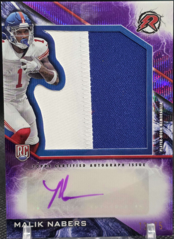 2024 Topps Resurgence Rookie Patch Autographs Purple Surge Malik Nabers RPA /75