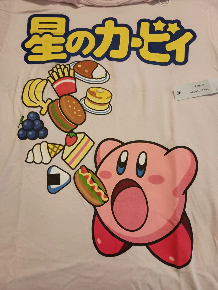 Camiseta Kirby Rosa Inhalación Comida Japonesa Para Hombre Nueva 100% Algodón Foto 2 de 3