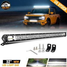 Dual Row 32INCH LED Light Bar 1000W Driving Offroad Flood Spot Combo Beam PK 30"