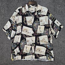 Vintage Reyn Spooner Shirt Mens XL Art of Eddy Y Hawaiian Aloha Pinup Girl Surf