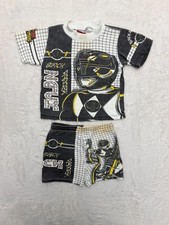Vintage Boxerbees Mighty Power Ranger Black Ranger Shirt Short Set Boy 4 Toddler