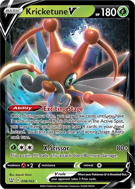 Kricketune V 006/163 SWSH05: Battle Styles Holofoil Pokémon TCG
