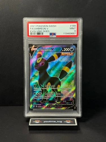 2021 Pokémon Sword & Shield Evolving Skies Fa Umbreon V #188 PSA 9