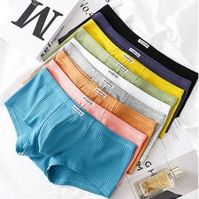 Men's Boxer Shorts Underwear Hipster Underpants Cotton Breathable Pouch Trun ∽