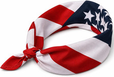 Red White and Blue American Flag Bandana Headband USA for Men and Women - Neck