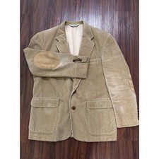 Land  s End Men  s 42R Corduroy Blazer Brown Elbow Patch Preppy GrandpaCore