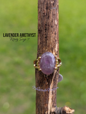 Purple Lavender Amethyst Healing Crystal Ring Heart Design Size 7 NEW RARE FIND