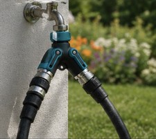 Hose Splitter 2 Way Garden Faucet All Metal With Shut Off Valve