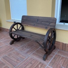 Rustic Wooden Garden Bench Outdoor Patio Park Yard Furniture 2 Seater LoveSeat