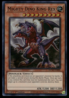 #ad Yugioh Mighty Dino King Rex DUNE EN008 Super Rare 1st Edition NM $1.79