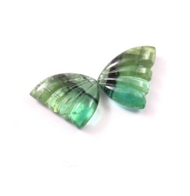 Loose Gemstone Natural Certified Bio Tourmaline Hand Carved Butterfly Wings A563