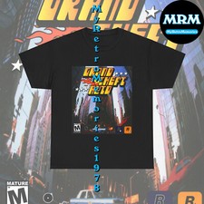 Grand Theft Auto 1 GTA Box Art Design Black T-Shirt S-5XL Retro Tee Free S&H