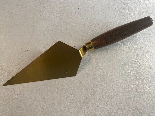 Apri lettere a spatola massonica in ottone e legno nuovo vecchio stock vintage 7,5" - Foto 3 di 5