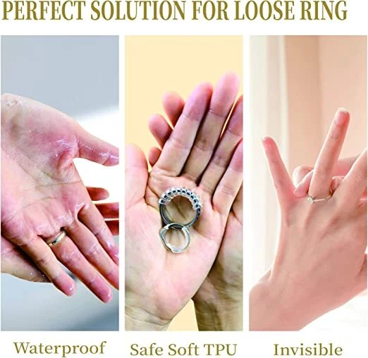 12 pcs Ring adjuster Men's and Women's Ring adjuster for loose rings,  Invisible spiral ring, Reusable