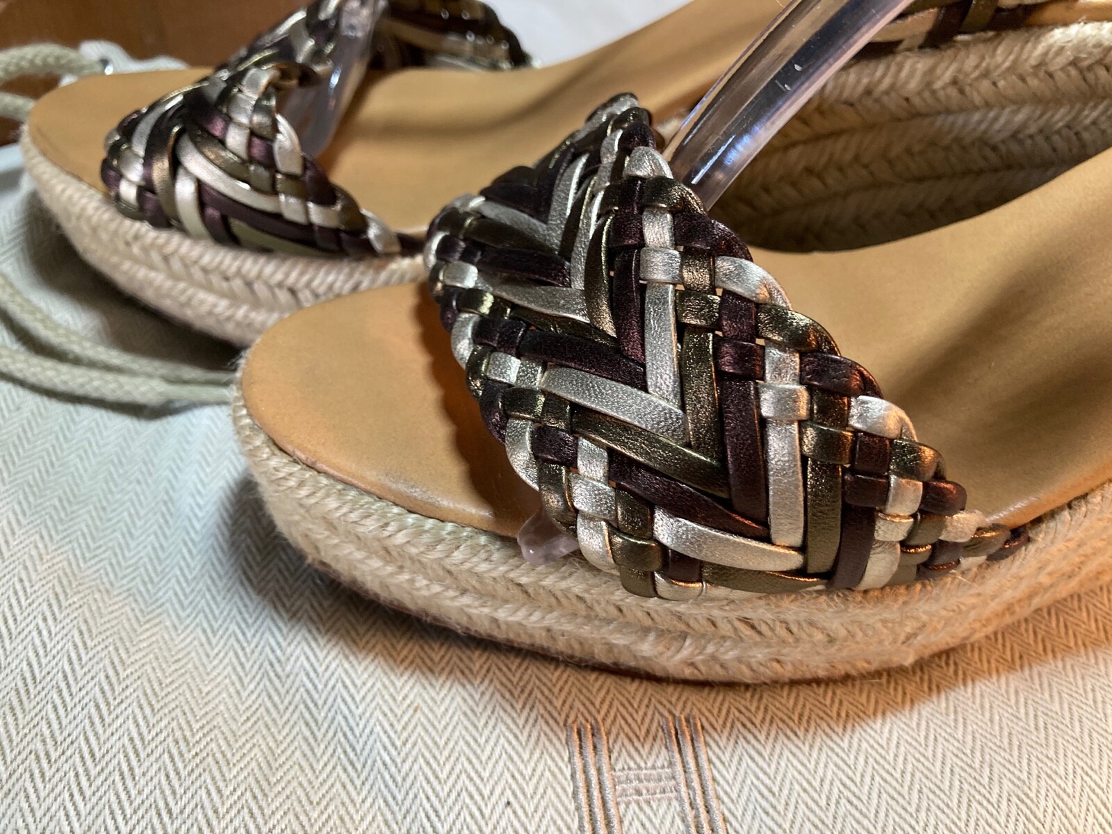 HERMES ESPADRILLE WEDGE PLATFORM SOFIA TRESSE 40-… - image 4