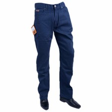 Image of Mens Trousers Flat Straight Navy Cotton Twill FARAH CLASSIC FABF4018 NY Navy 454