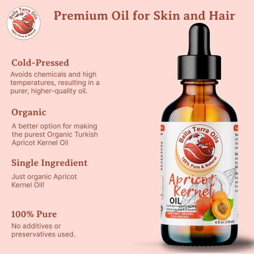 Organic Apricot Kernel Oil - 4oz | Cold-Pressed Oil for Skincare, Haircare & DIY - Picture 7 of 8