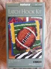 Natura Latch Hook Rug Kit TOUCHDOWN 12" x 12" Caron P541 Football, NFL, Fan NEW