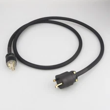 OFC Pure Copper Cord Gold Plated UK Plug IEC Connector HIFI Audio AC Power Cable