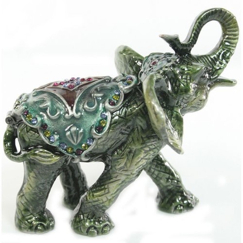 Juego de 2 piezas de soporte de joyería decorativa para elefantes - gris y verde - Imagen 6 de 12