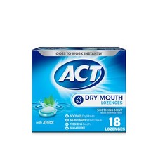 ACT Dry Mouth Lozenges with Xylitol, Soothing Mint, 18 Lozenges
