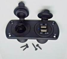 SALE  Camper Van Dashboard Double 12v USB panel and 12v socket  with screws