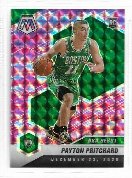 2020-21 Panini Mosaic Payton Pritchard Camo Pink Parallel RC Card # 269