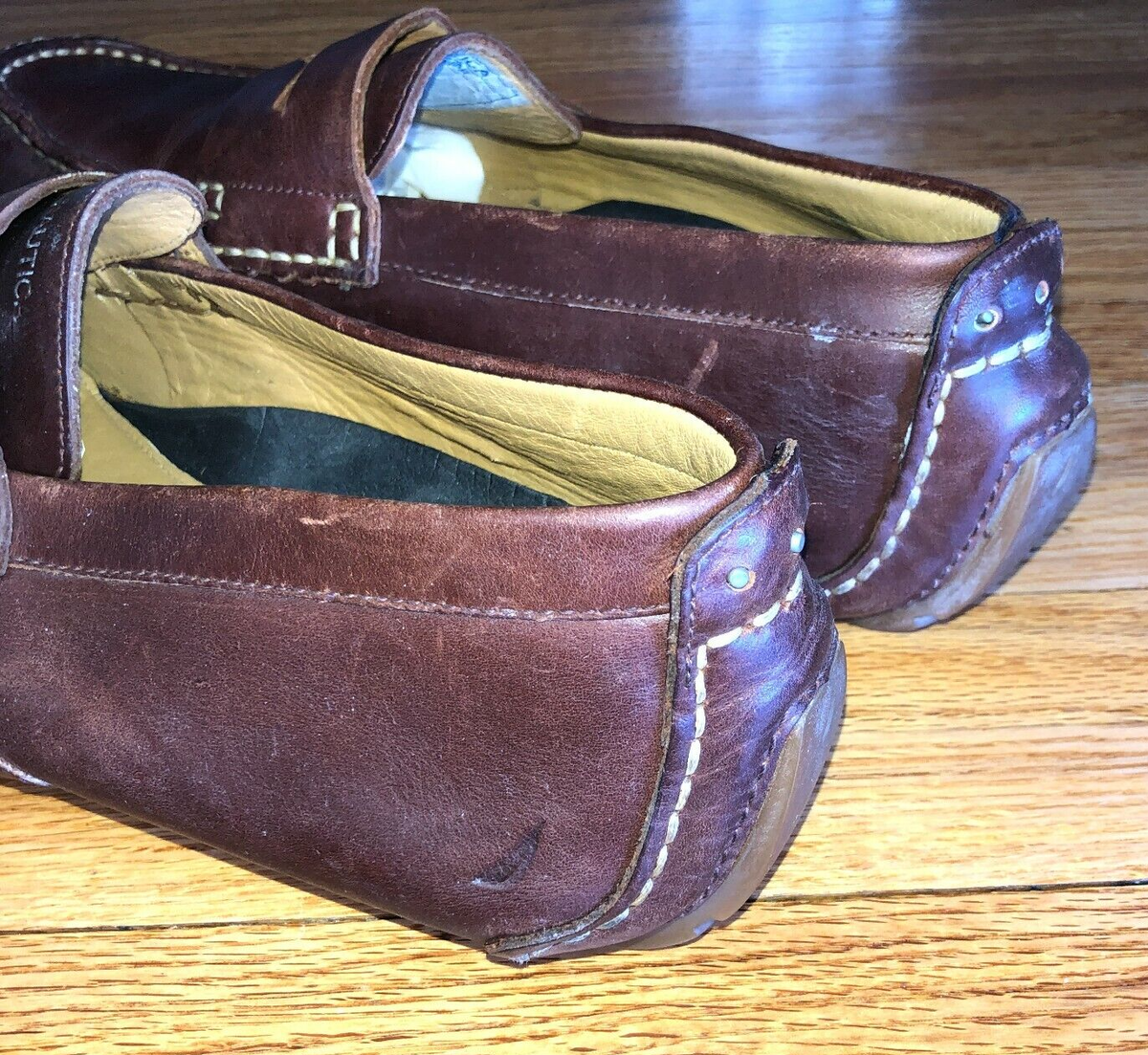 Nautica Penny Loafer Driving Moc Toe Men Size 10 - Brown  display picture 2
