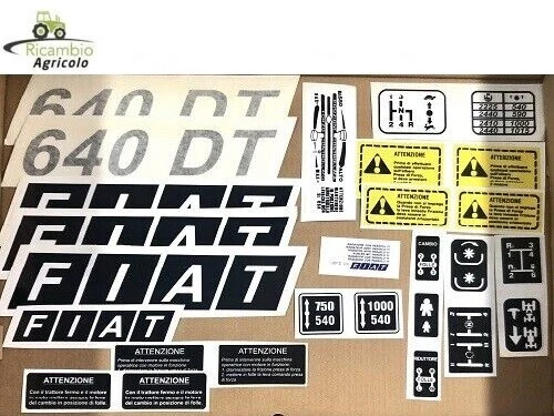 DECALCOMANIE ADESIVE PER TRATTORE FIAT 640 DT