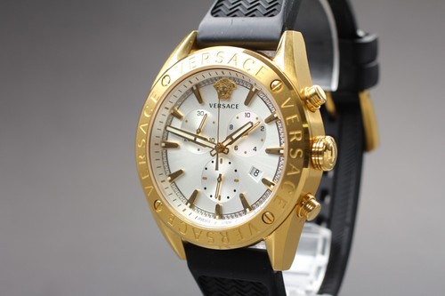 【NEUWERTIG】 Versace V-Chrono VEHB00219 Weißgold 5ATM Quarz Herrenuhr