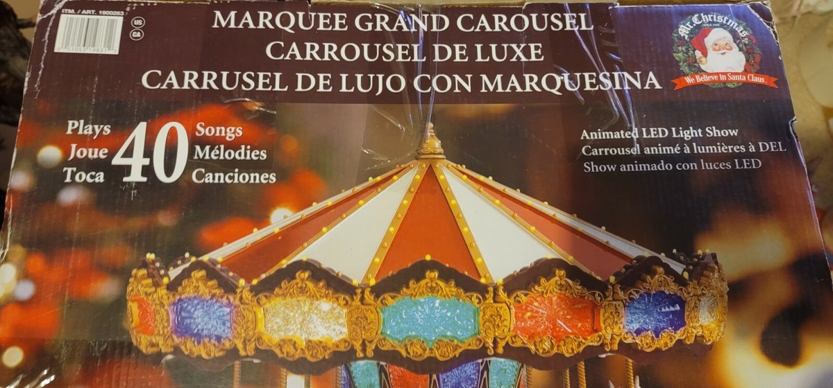 Mr Christmas Royal Marquee Deluxe Grand Carousel 40 Songs Holiday