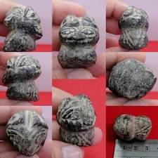 1st century ancient garnet stone two faces carved rare amulet Roman
