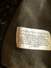 Luxury Brown Restoration Hardware Luxe Faux Sheepskin Fur 49"x62" VINTAGE Throw