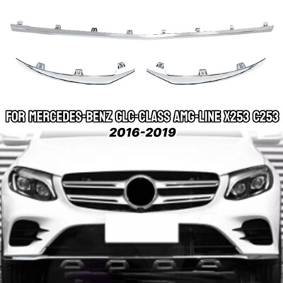 Für 16-19 Mercedes-Benz GLC-Klasse AMG-Line X253 C253 Front Spoiler Lippe Chrom
