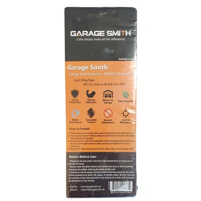 Ampulla Garage Smith Garage Wall Car Door Protector GWP02S 15''x6''x3/4'' 2pcs NEW