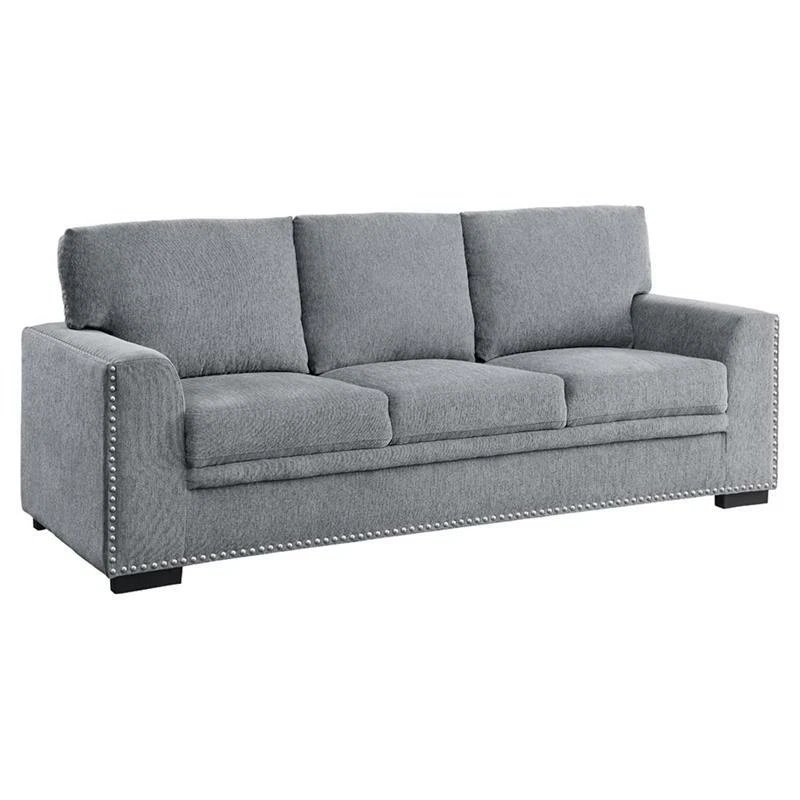 Gray nailhead sofa deals
