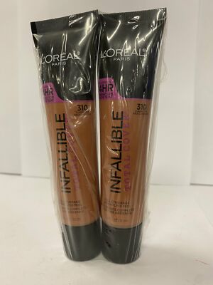 2 L'Oreal Infallible Total Cover 24 HR Foundation, #310 Classic Tan, 1.0 fl oz