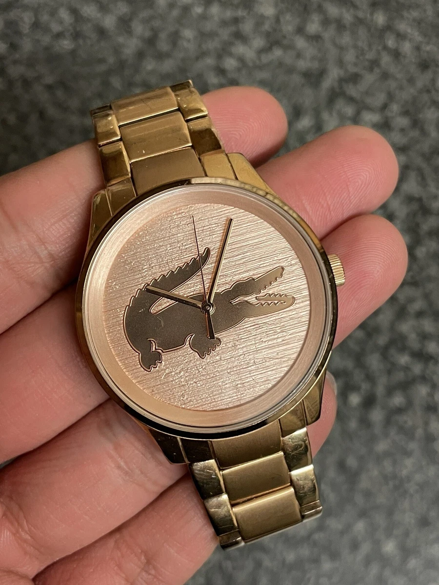 Rose gold lacoste watch cheap