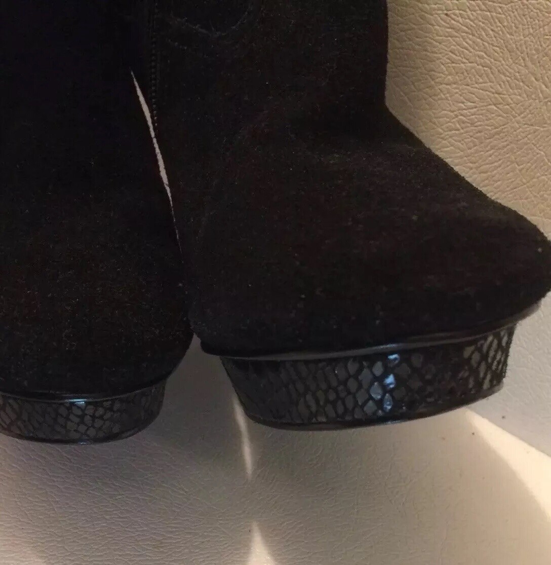 Bakers REAL SUEDE LEATHER thigh high boots platform a… Gem