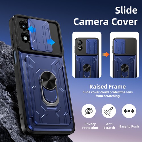 Funda tipo billetera a prueba de golpes con soporte + vidrio templado para Motorola Moto G Play 2024 - Imagen 42 de 83