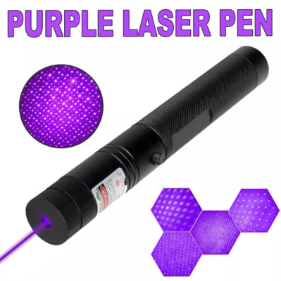 Rechargeable Purple Laser Pointer Visible Beam Light Lazer 405nm