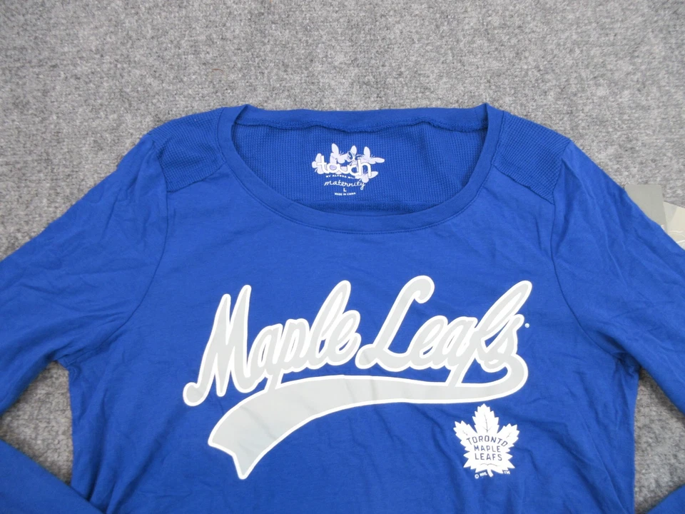 Toronto Maple Leafs Shirt Womens Large Blue Logo Maternity NHL Hockey - Image 2 of 4