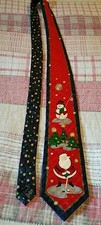 Hallmark Golfers Tie Christmas Silk Santa  Snowman Cool Yule