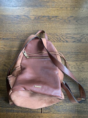 B38 REBECCA MINKOFF Julian Leather Backpack Fringe Maroon 15.5\