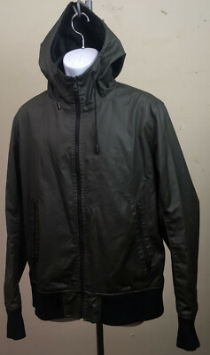 UNIQLO Coated Cloth WATER&WIND RESISTANT BikerHOODED BLACK