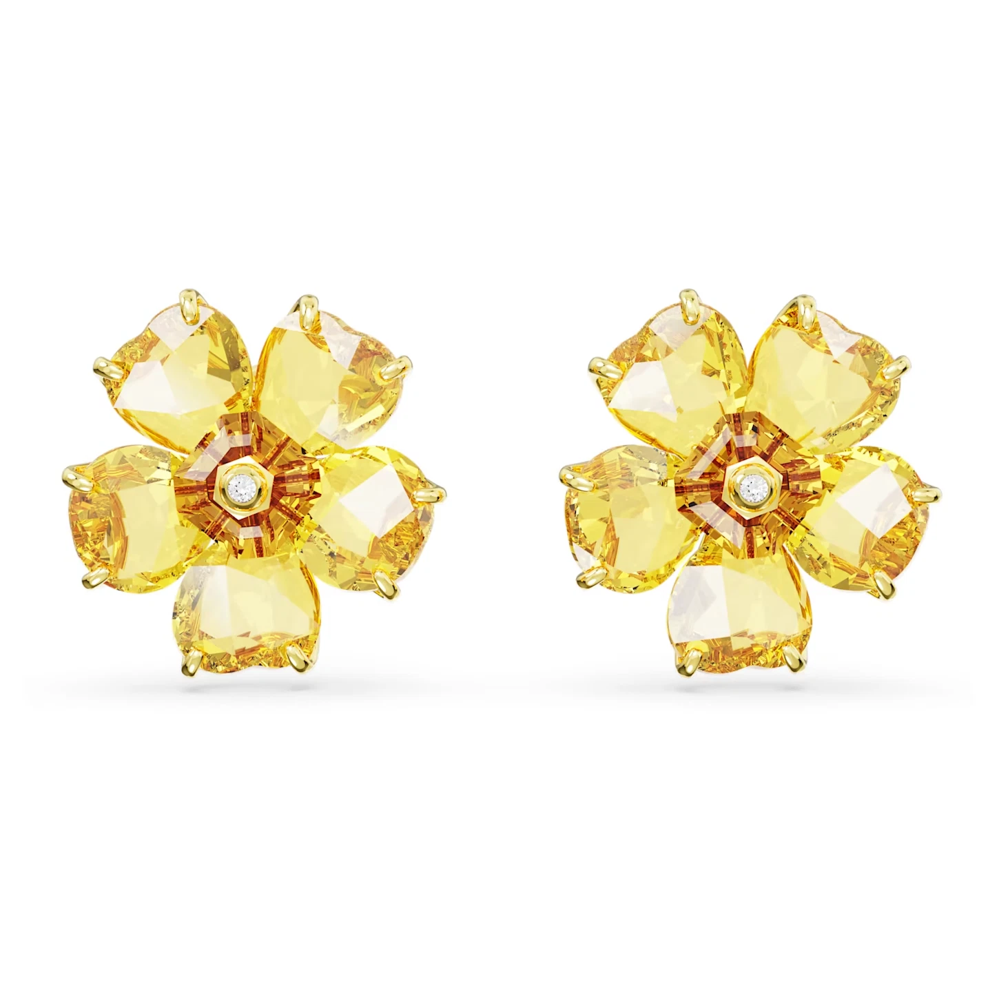 Swarovski Earrings Florere Stud Flower, Yellow, Gold t plated 5657875