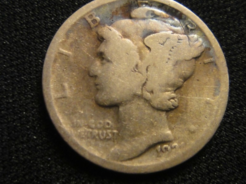 1921 P CIRCULATED MERCURY DIME BETTER  GRADE